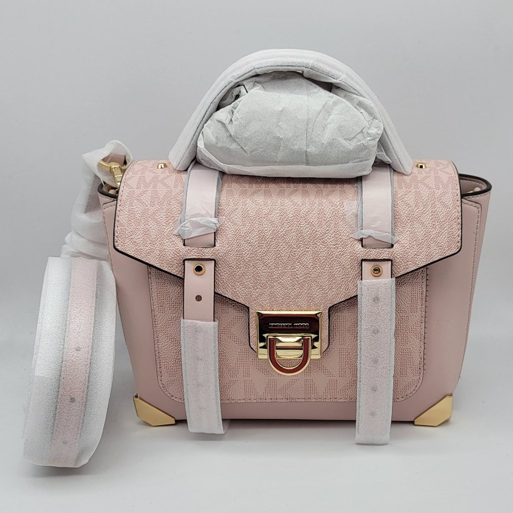 Michael Kors Manhattan Medium Top Handle School Satchel Dark Powder Blush